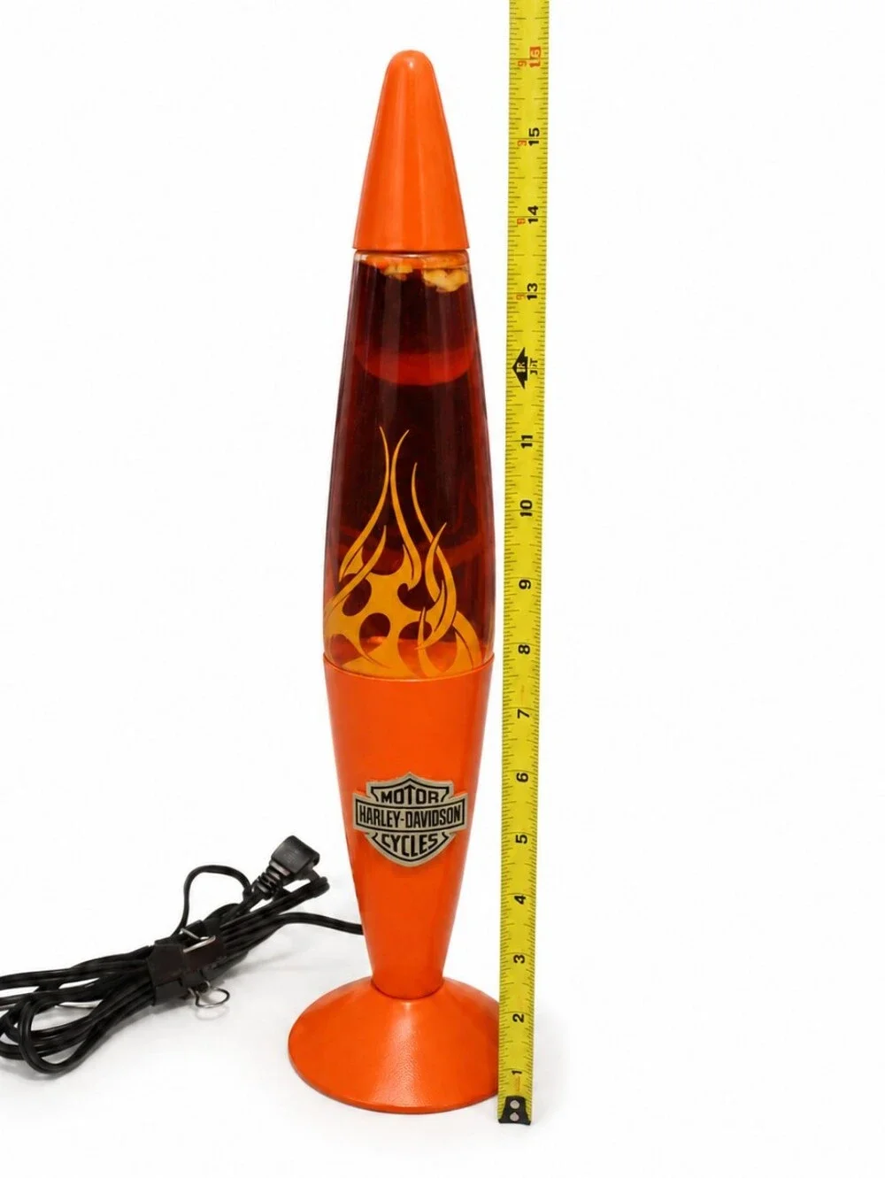 Vintage Harley-Davidson Orange Flame Lava Lamp Rare Motorcycle Collectible